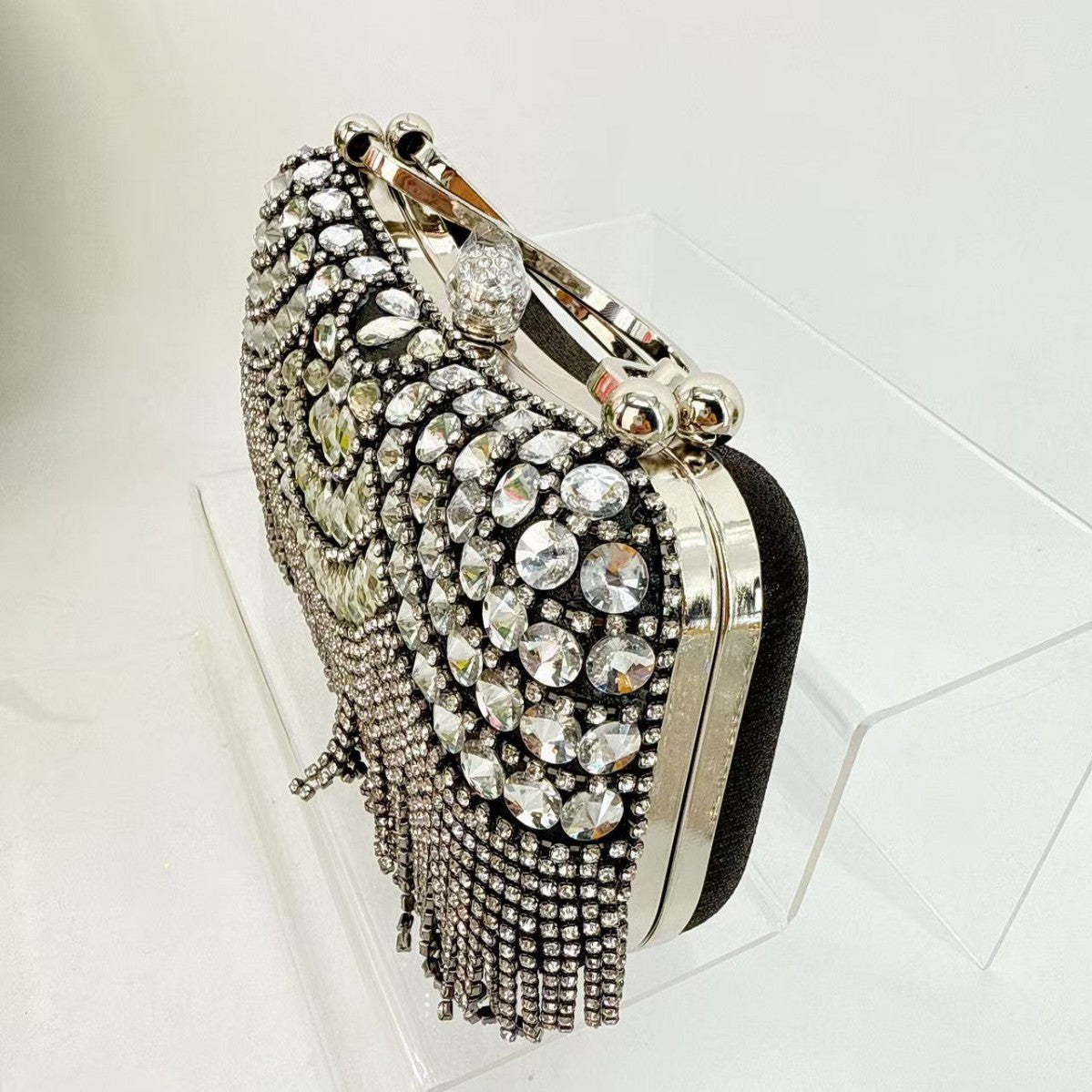 Full Diamond Tassel Banquet Fashion Clutch Dinner Bag