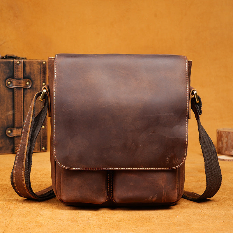 Men's Leather Portable Retro Textured Collection Men's Shoulder Bag