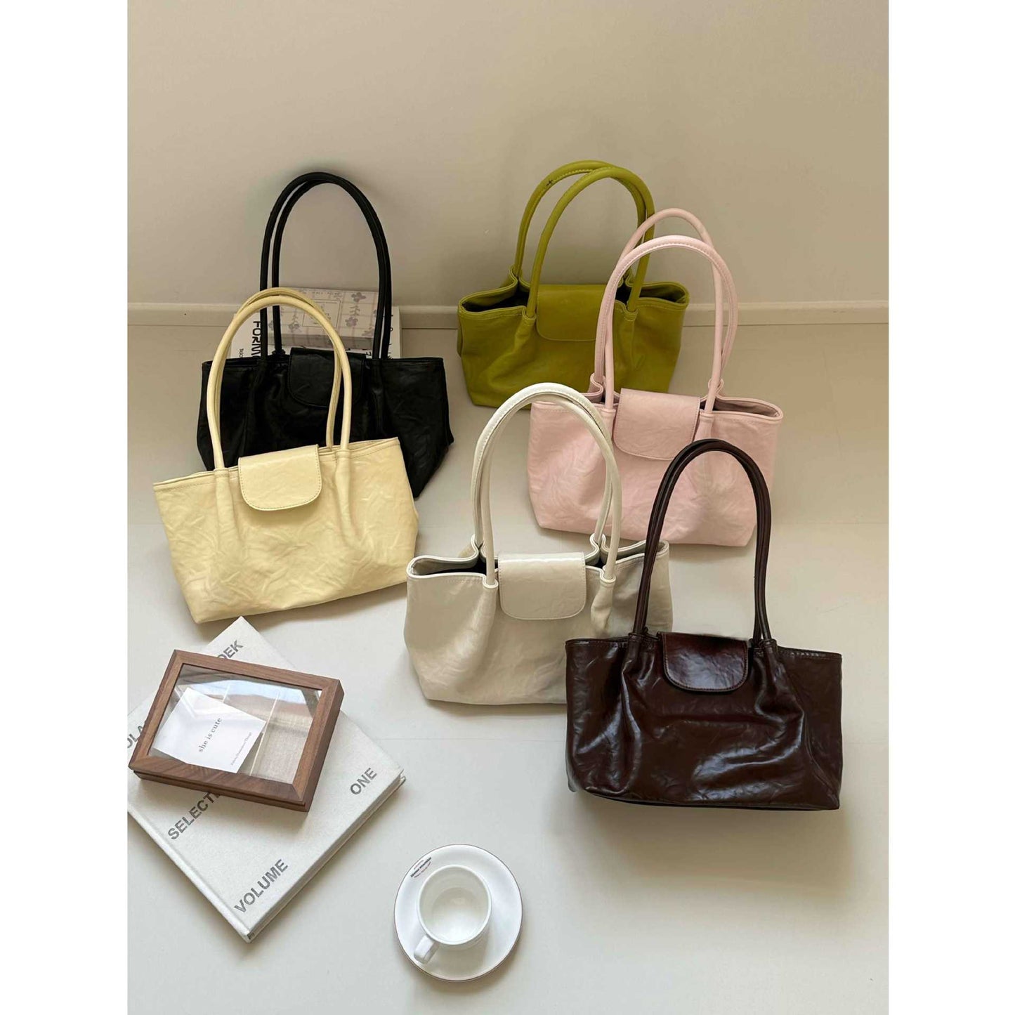 Women's Candy Color Hand Female Korean Style Large Women's Shoulder Bag