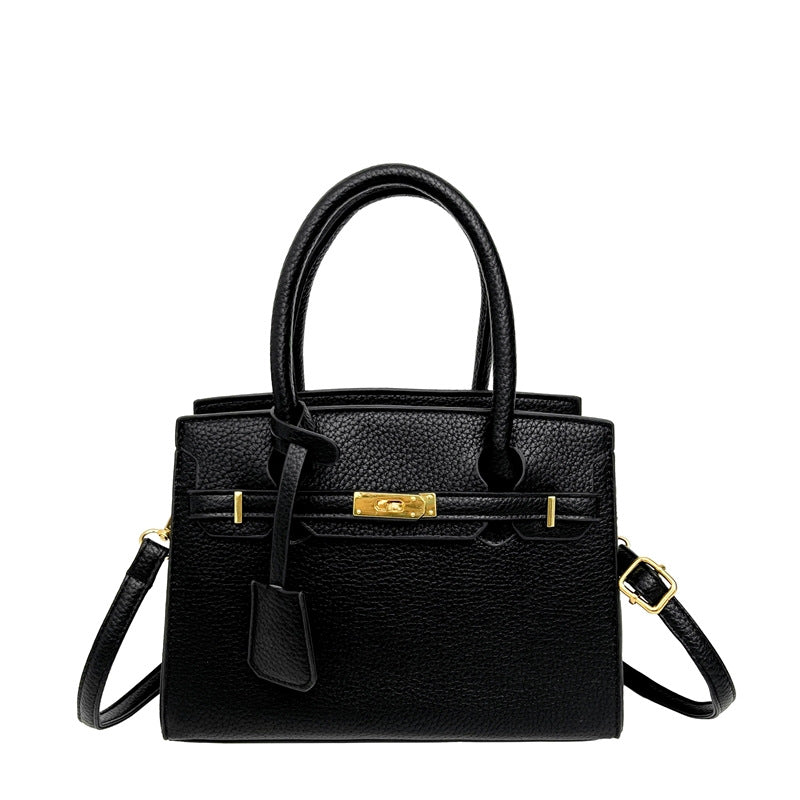 Women's Litchi Pattern Fashion Simple Graceful Commuter Portable Shoulder Bags