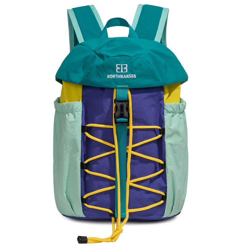 Women's Portable Contrast Color Leisure Drawstring College Backpacks