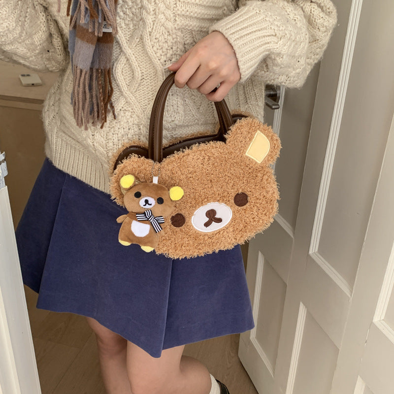 Women's Korean Style Fashion Carrying Cute Cartoon Bear Women's Messenger Bag