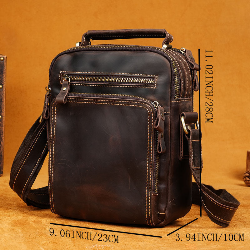 Crazy Horse Leather Simple Genuine Personality Bags