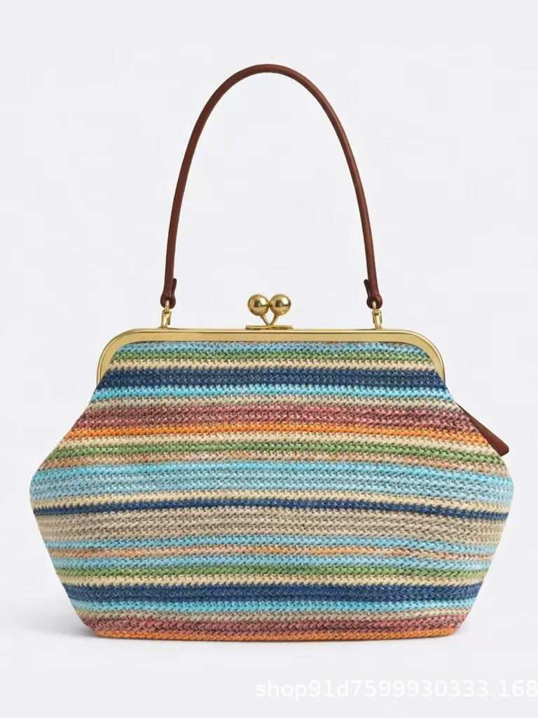 Women's Design Clip Versatile Large Capacity Retro Handbags