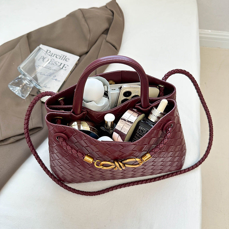 Women's Texture Plaid Noble Fashion Temperament Beautiful Niche Women's Messenger Bag