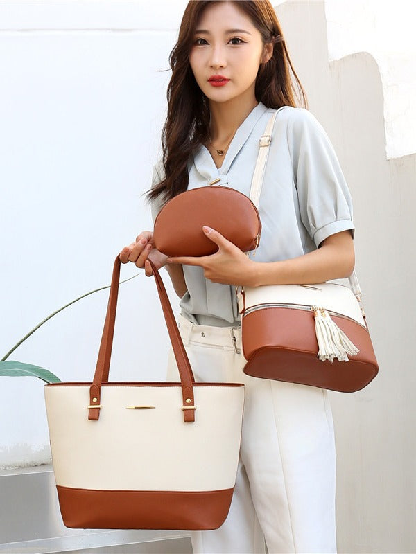 Women's Capacity Match Sets Fashion Popular Stitching Portable Women's Handbag