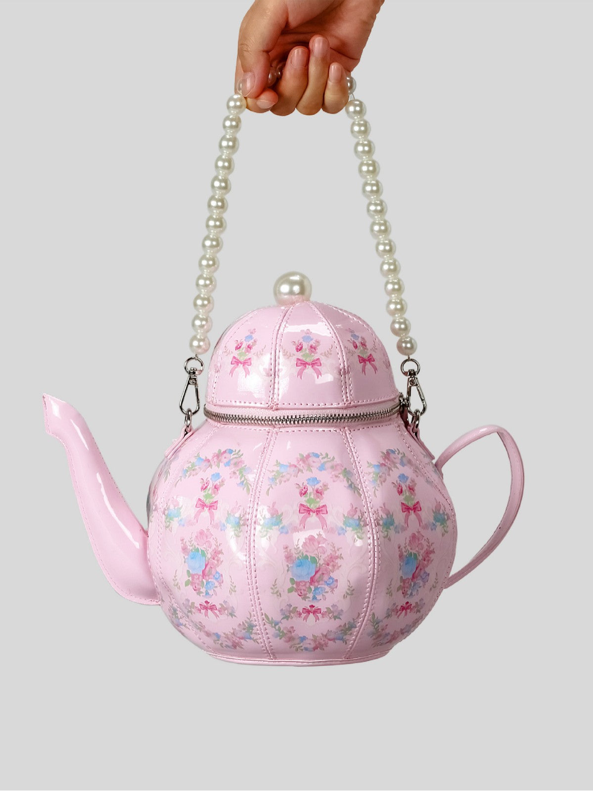 Printed Teapot Creative Personalized Hand Sweet Retro Lolita Pearl Handbags