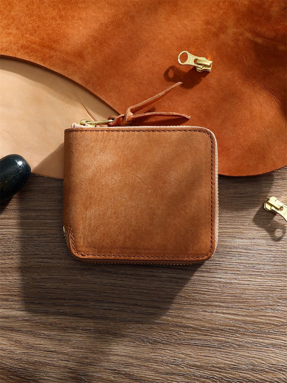 Men's Retro Vegetable Tanned Leather Cowhide Short Genuine Personality Men's Wallet