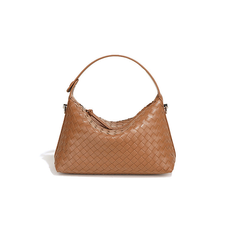 Women's Simple Fashion Portable Rhombus Leather Woven Women's Handbag