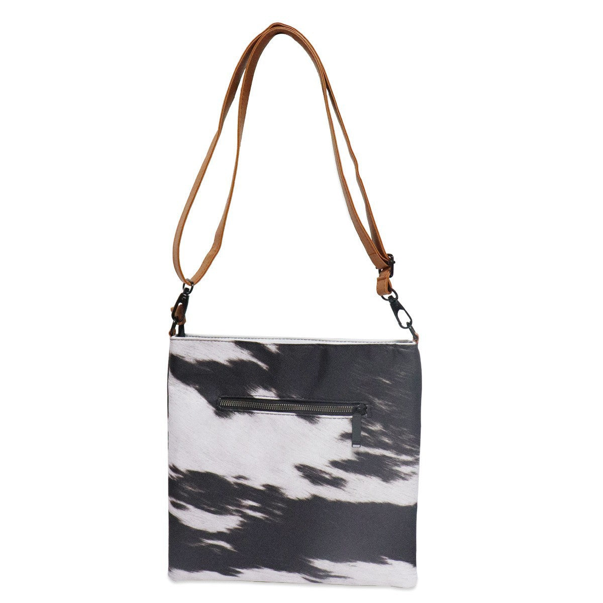 Women's Plaid Black Bright Leopard Print Cows Pattern Sunflower Zipper Vertical Women's Shoulder Bag