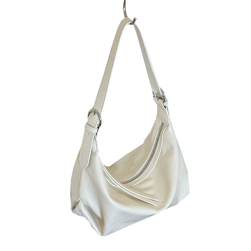 Women's High-grade Underarm Dumpling Korean Selenodont Oil Wax Leather Women's Messenger Bag