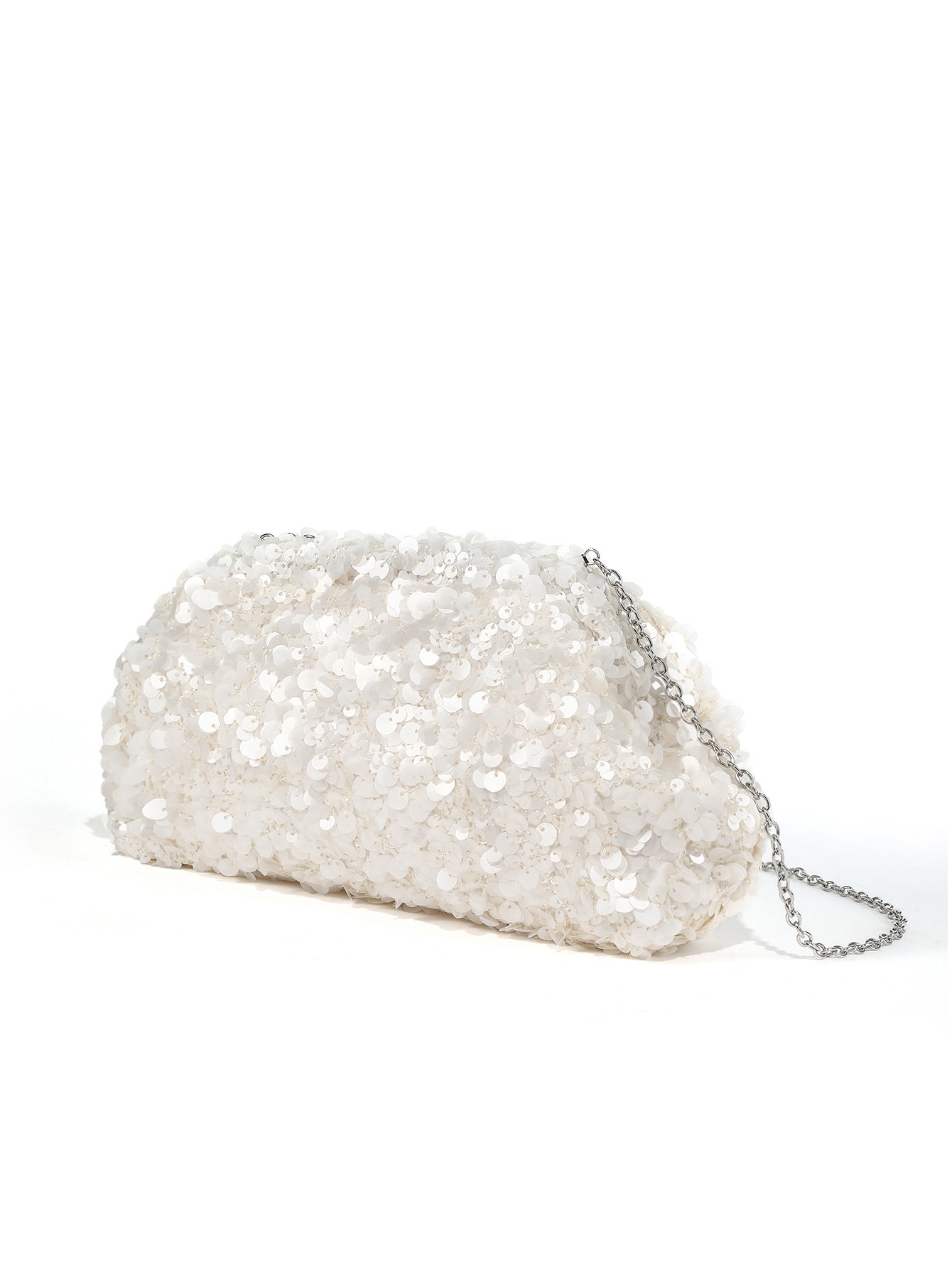 Color Matte Sequins Glitter Clip Cloud Temperament Dinner Bag