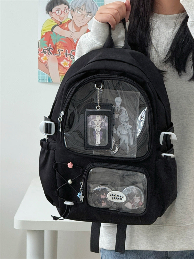 Women's Korean Style Versatile Good-looking Junior High Large Backpacks