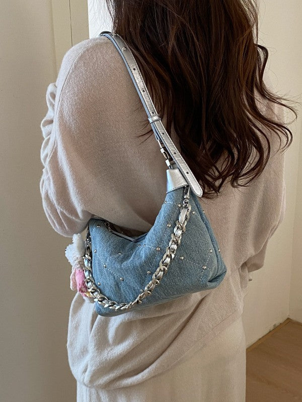 Women's Fashion Denim Super Fire Shiny Mini Multifunction Bags
