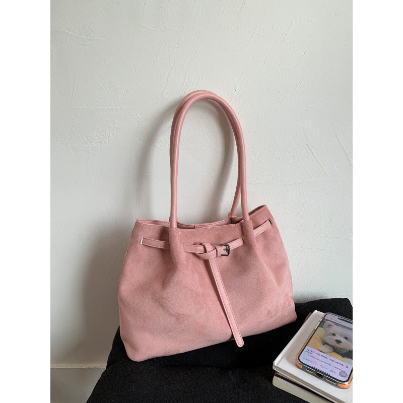 Women's Vintage Large Capacity Suede Commuter Portable Women's Shoulder Bag