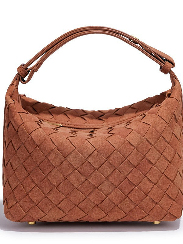 Hand-woven Design High Sense Lunch Box Fashion Frosted One Solid Women's Shoulder Bag