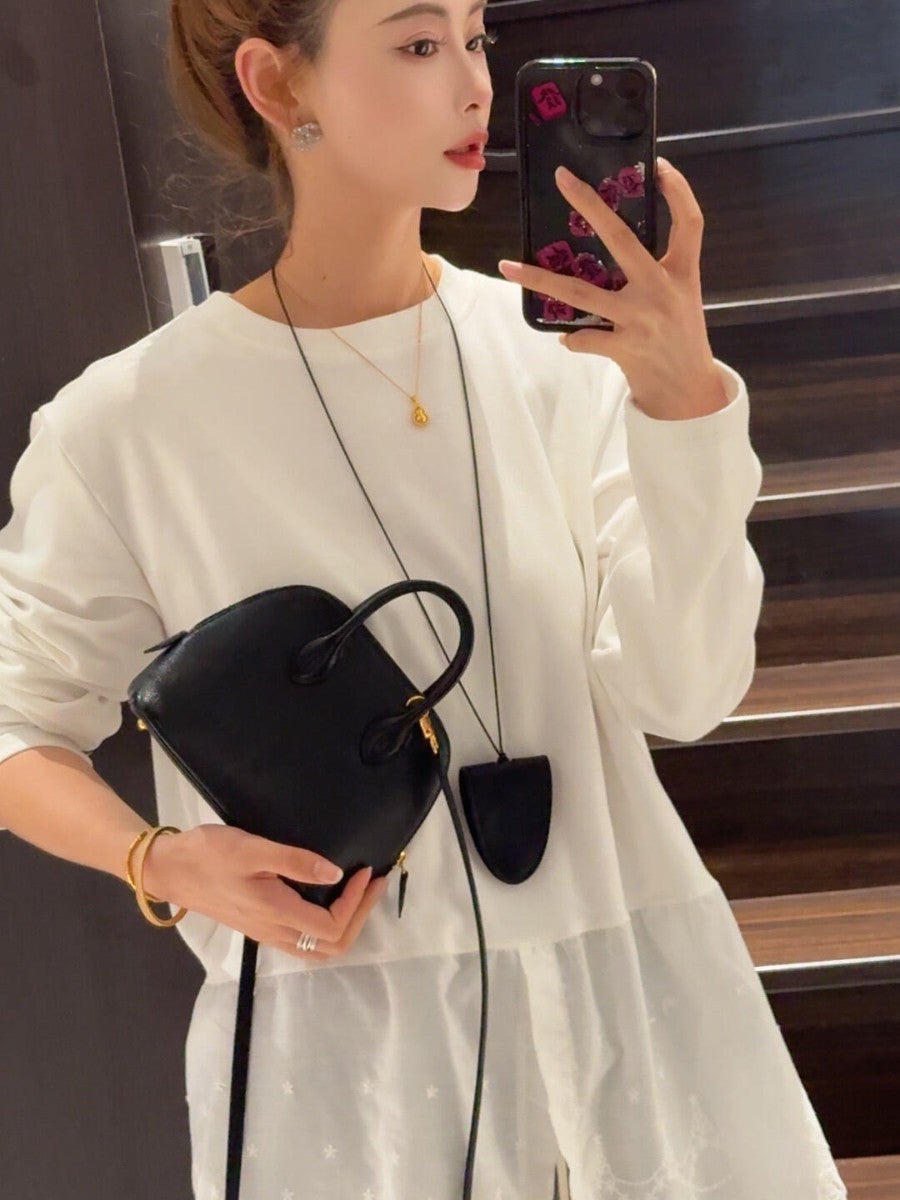 Women's Genuine Leather Wax Line Steel Hardware Bowling Bags