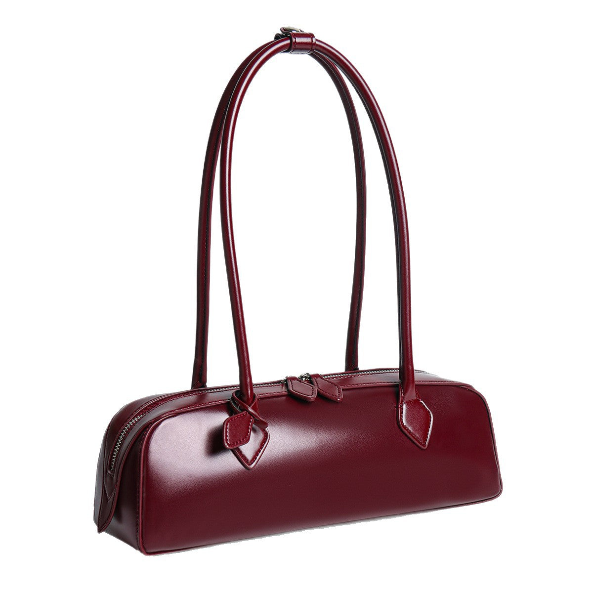 Wedding Design Large Capacity Genuine Underarm Strip Red Women's Leather Bag
