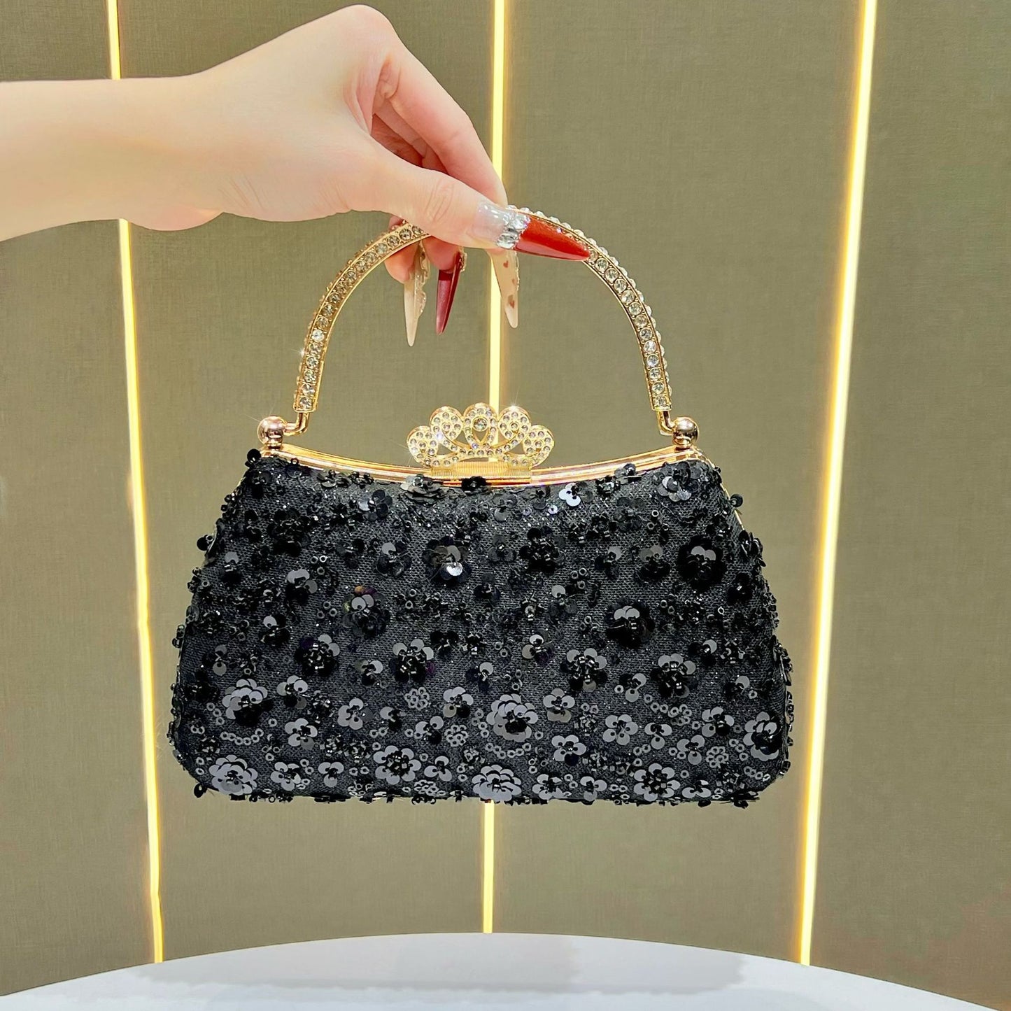 Women's Sequin Fashion Premium Chain Banquet For Dinner Bag