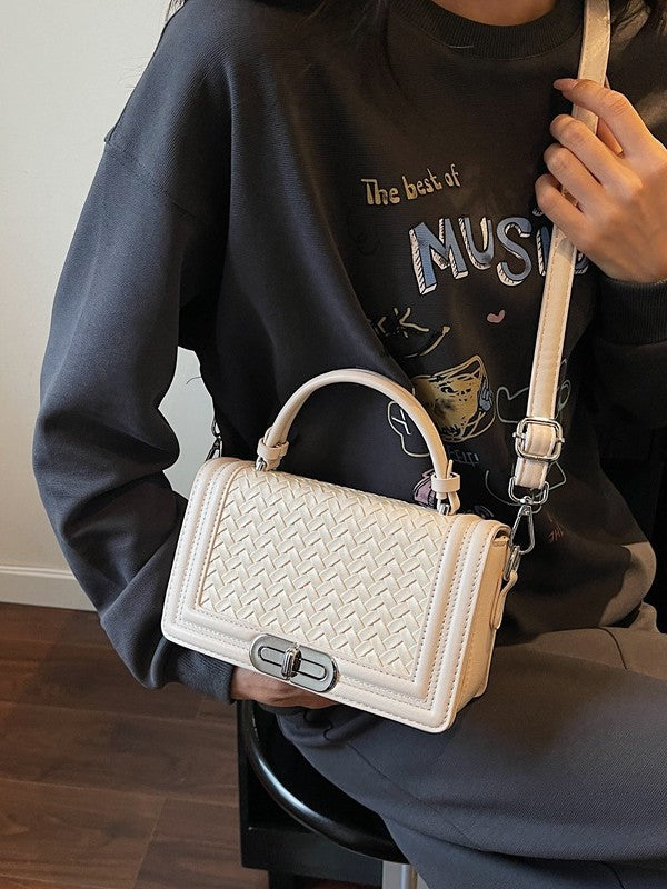Women's Style Chain Fashion Woven Versatile Contrast Small Square Bag