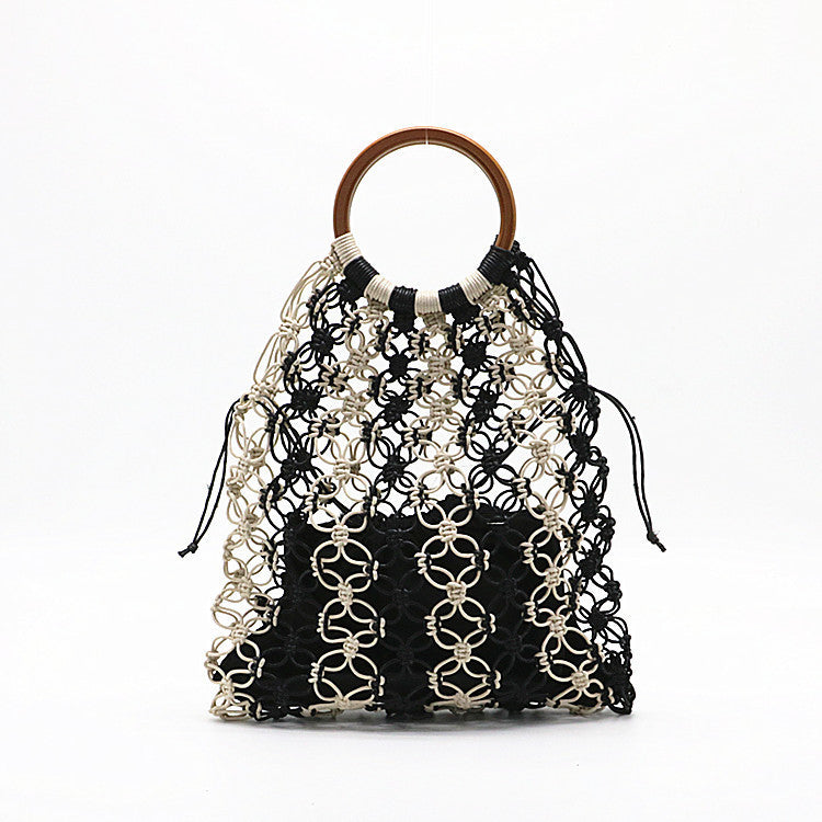 Round Wax Rope Hand-woven Hand Series Women's Handbag