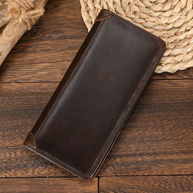 Men's Capacity First Layer Cowhide Genuine Leather Men's Clutch