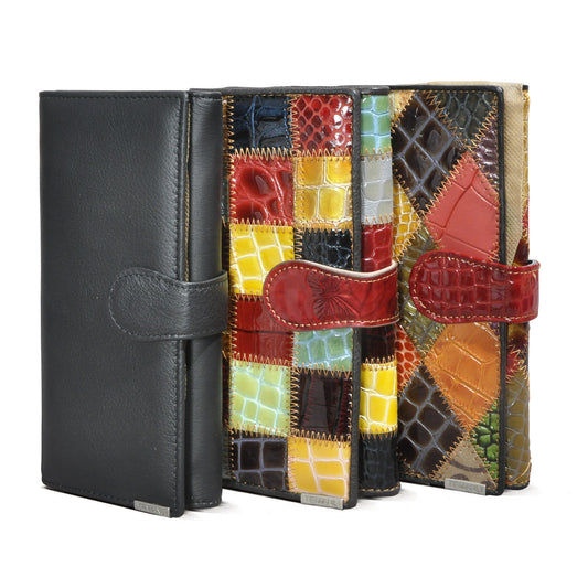 Women's Layer Cattlehide Leather Fashion Advanced Stitching Practical Multiple Slots Ladies Wallet