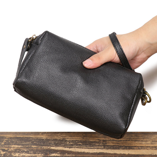 Women's Trendy Genuine Leather First Layer Exquisite High-grade Small Square Bags