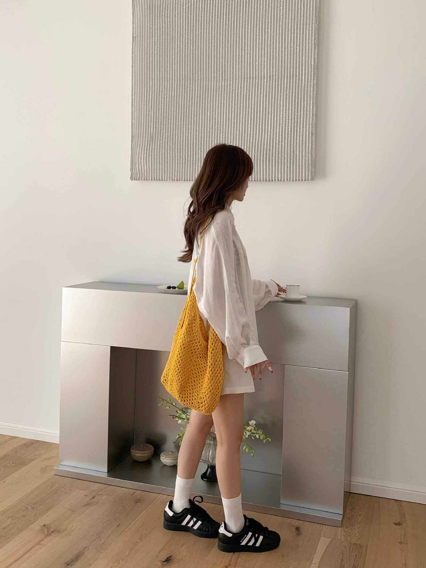 Women's Beach Vacation Large Capacity Woven Korean Bags
