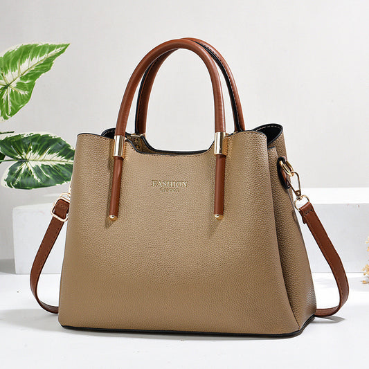 Solid Color Textured Simple Design Leisure Handbags