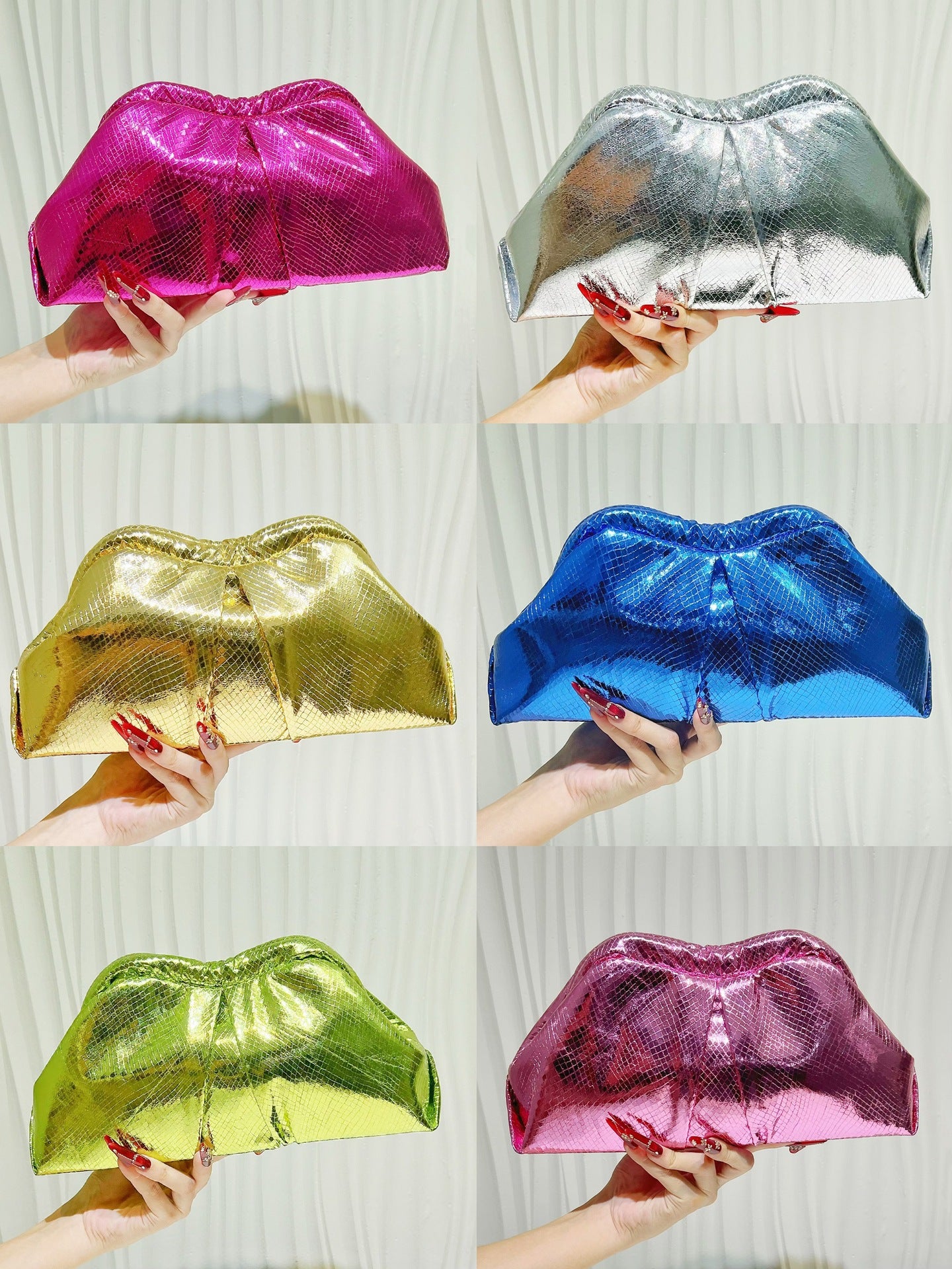Shiny Fashionable Exquisite Textured Simple Light Dinner Bag