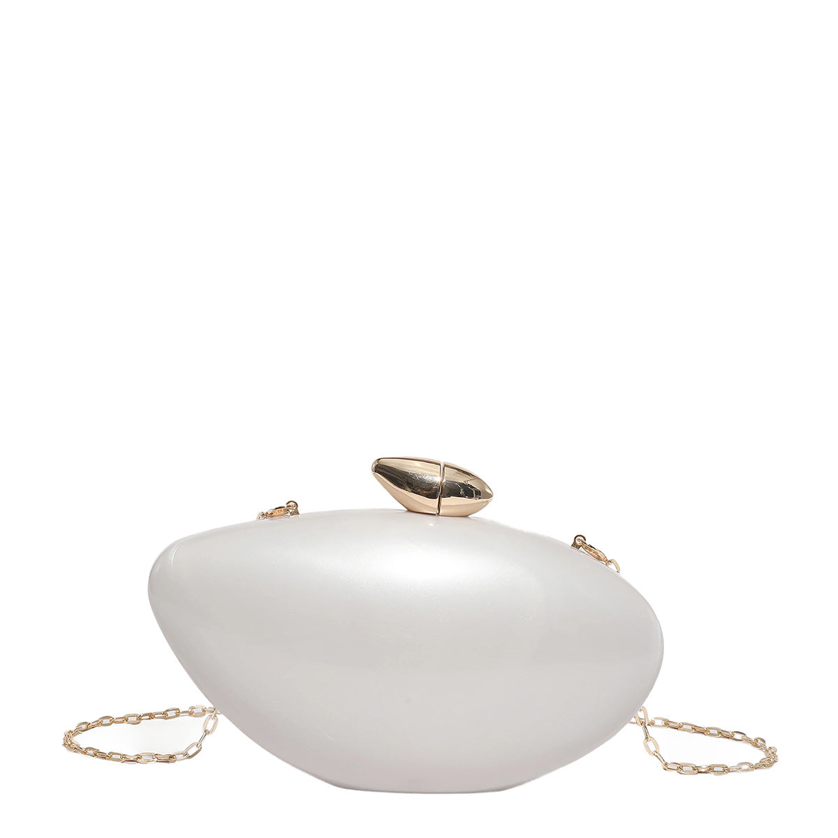 Women's French Style Goose Egg Box Clutch Personality Acrylic Gloss Dinner Bag