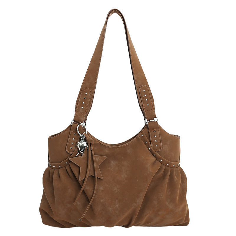 Women's Korean Style Large Capacity Retro Winter Texture Women's Shoulder Bag