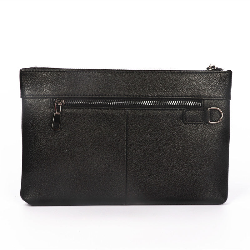 Men's Leather Horizontal Contrasting Color Business Fashion Leisure Trendy Men's Clutch