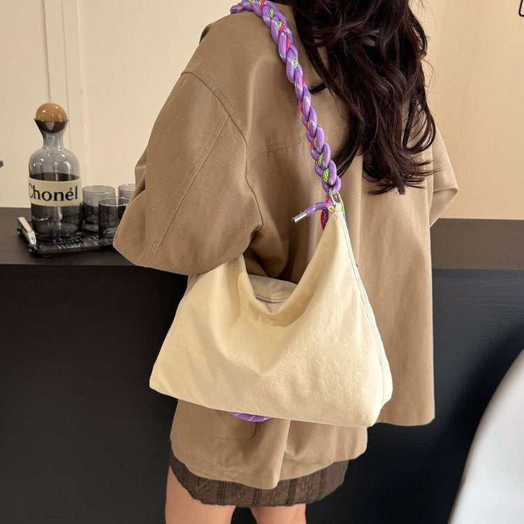 Women's Trendy High-grade Large Capacity Drawstring Nylon Women's Shoulder Bag