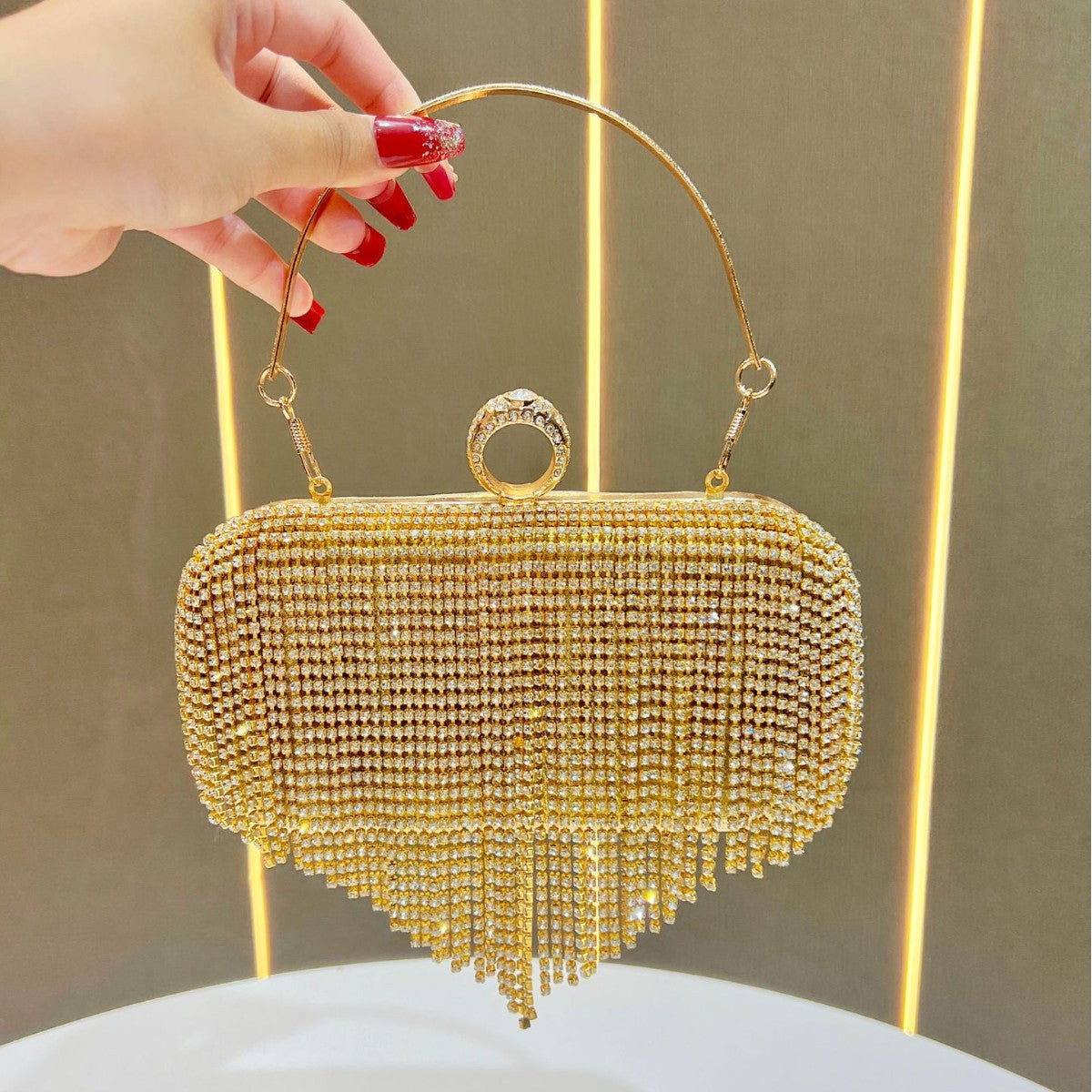 Women's Banquet Clutch Dress Diamond Tassel Bags