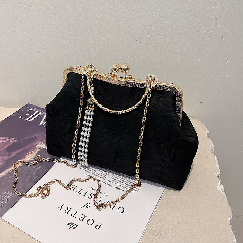 Women's Button Shell Leisure Chain Embroidered Flower Bags