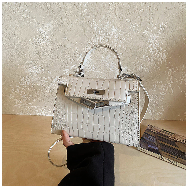 Women's High-grade Stone Pattern Latch Fashion Retro Small Square Bag