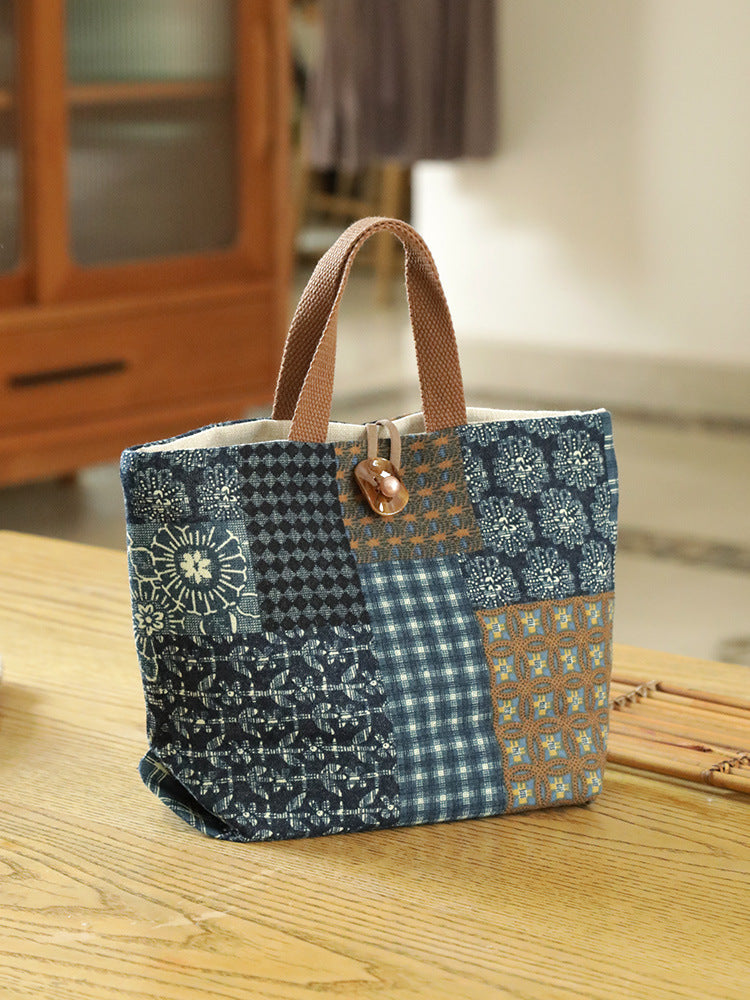 Women's Hand Niche Portable Printing Style Simple Women's Handbag