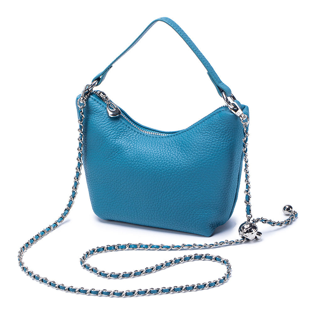 Women's First Layer Cowhide Niche Portable Genuine Leather Versatile Women's Shoulder Bag