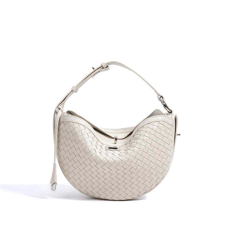 Woven First Layer Cowhide Selenodont Design Women's Handbag