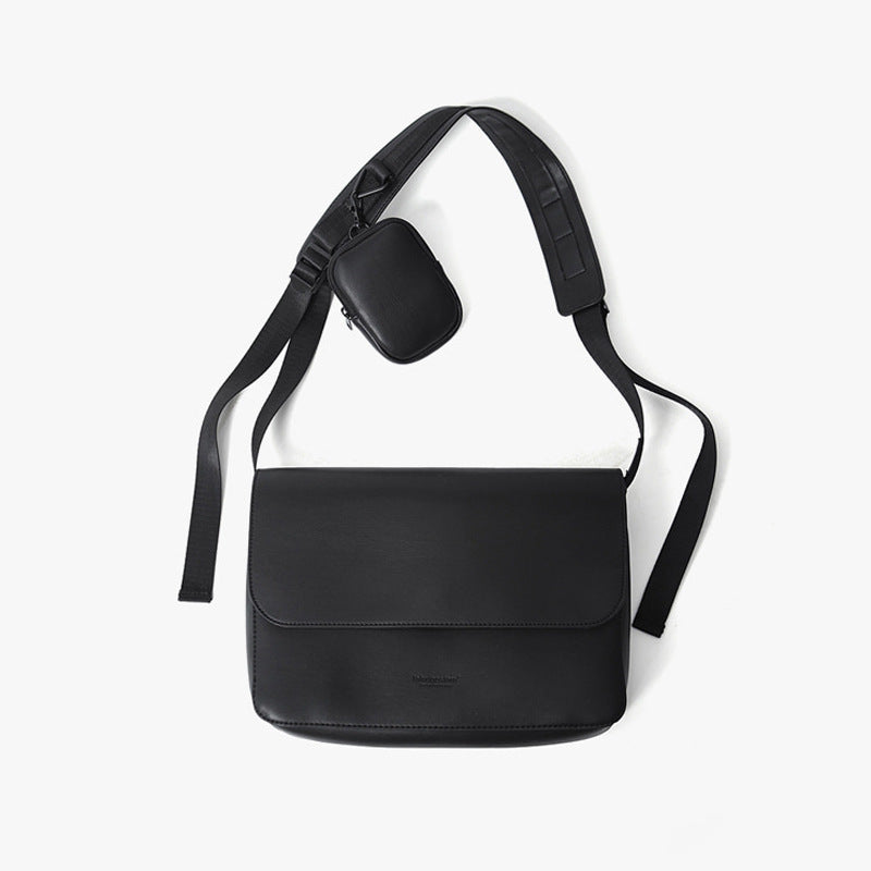 Women's Unisex Style Composite Cover Postman Soft Leather Women's Messenger Bag