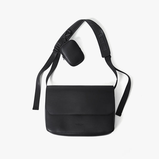 Women's Unisex Style Composite Cover Postman Soft Leather Women's Messenger Bag