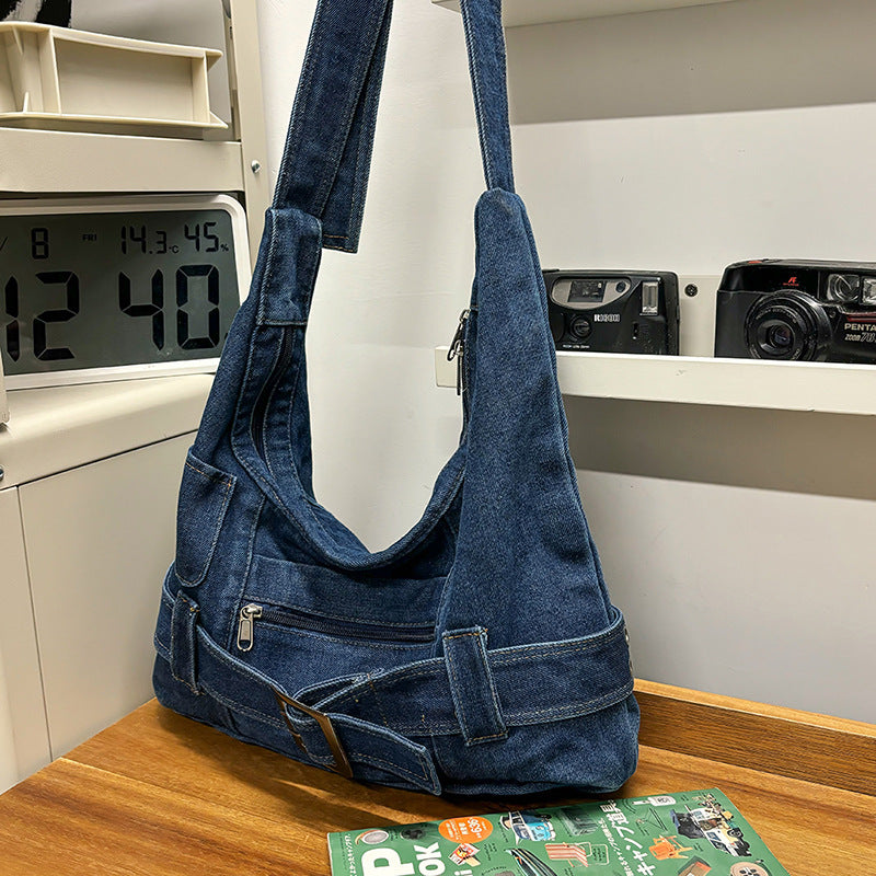 Women's Large Capacity Retro Denim Street Temperament Women's Shoulder Bag