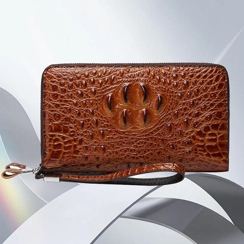 Men's Fashion Embossing Crocodile Pattern Large Capacity Men's Clutch