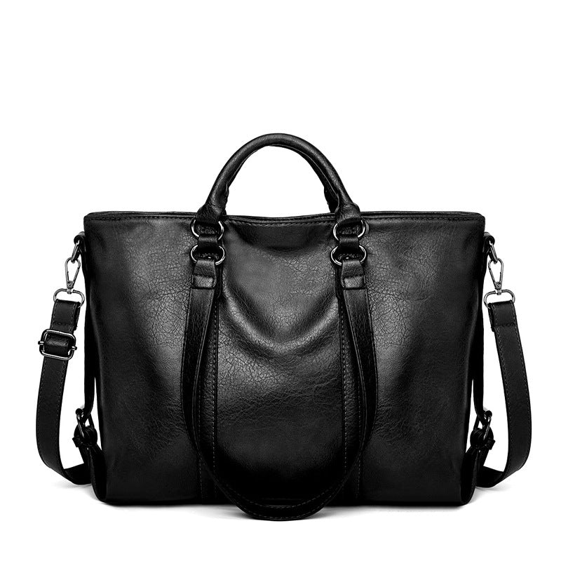 Women's Large Capacity Retro Oil Wax Skin Women's Shoulder Bag