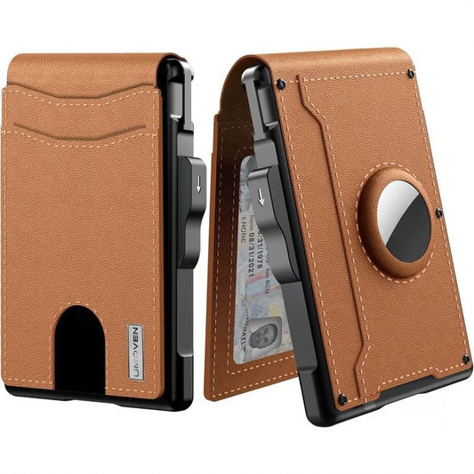 Men's Long Large Capacity Position Flip Carbon Fiber Card Holder