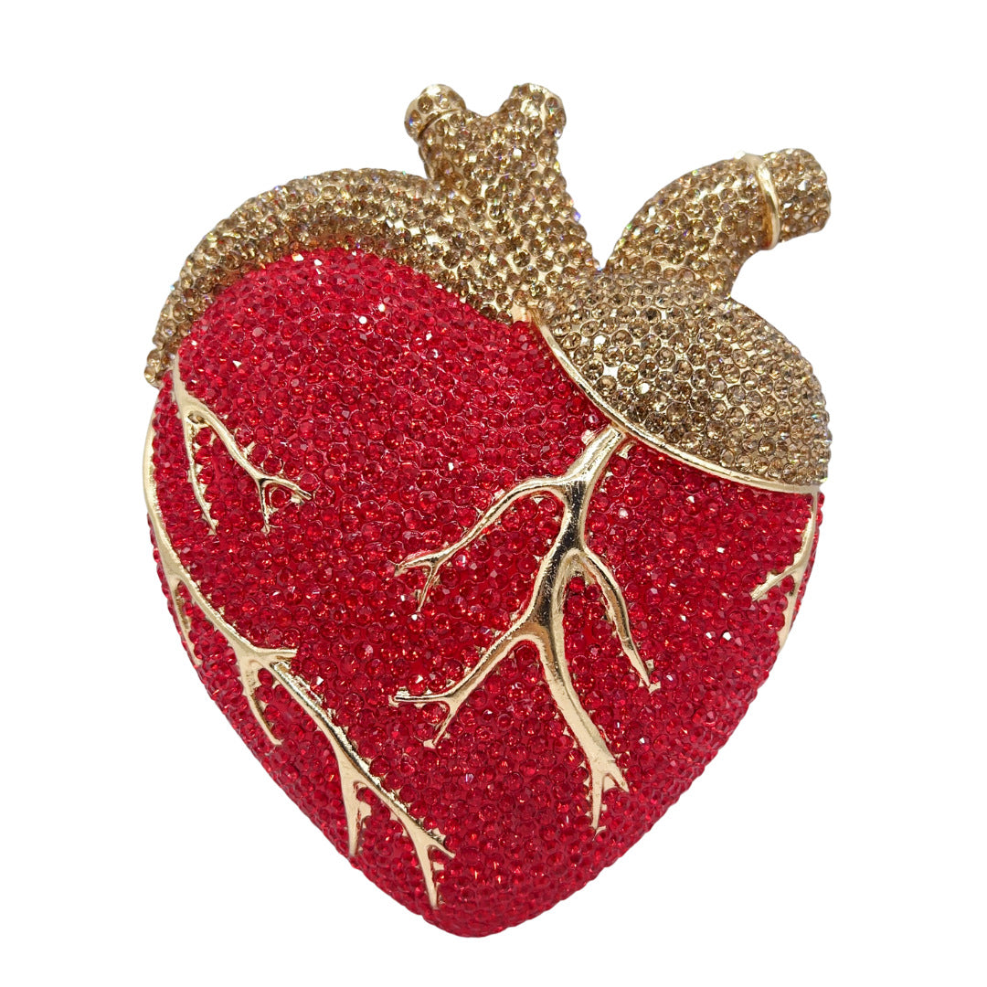 Women's Heart Diamond Party Rhinestone Clutch Dinner Bag