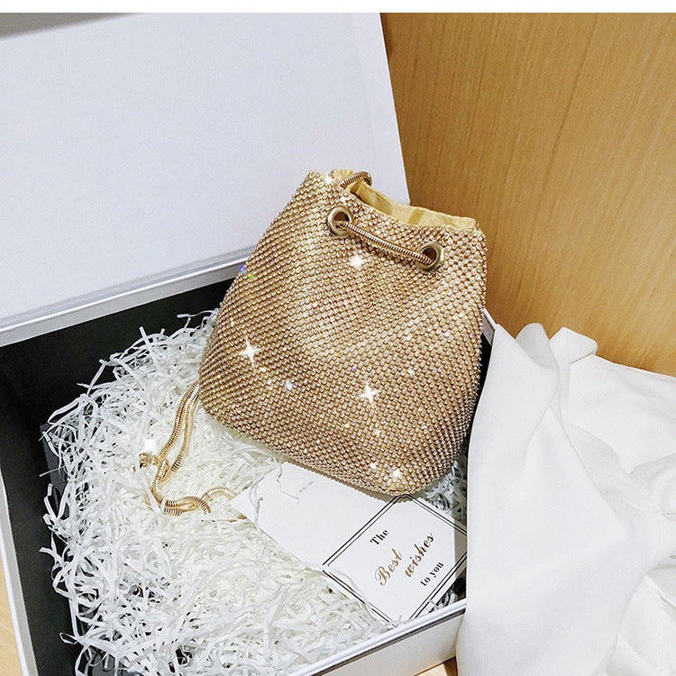 Trendy Charming Full Diamond Chain Banquet Bags