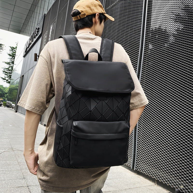 Men's Plaid Large Capacity Commuter Computer Early High College Student Schoolbag